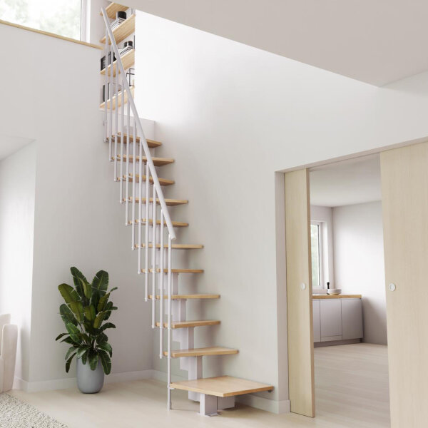 Raumspartreppe Edge PLUS - Grau, - 284cm (10 Stufen + Podest)