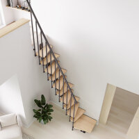 Raumspartreppe Edge PLUS - Grau, - 284cm (10 Stufen + Podest)