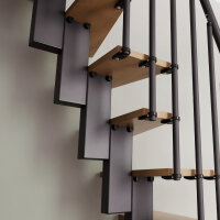 Raumspartreppe Edge PLUS - Grau, - 284cm (10 Stufen + Podest)